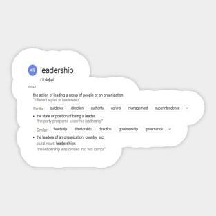 Leadership meaning Sticker